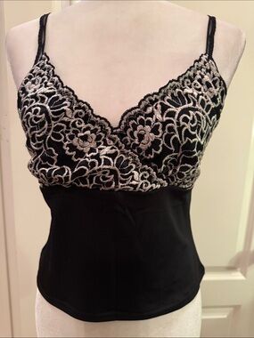 VTG Moda International Camisole Tank Top -Lace & Embroidered Bodice-NEW